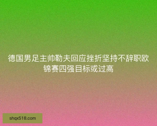 德国男足主帅勒夫回应挫折坚持不辞职欧锦赛四强目标或过高